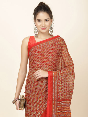 Digital Printed Georgette Woven Saree