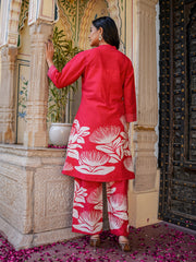 Printed Cotton Blend Kurta With Pants