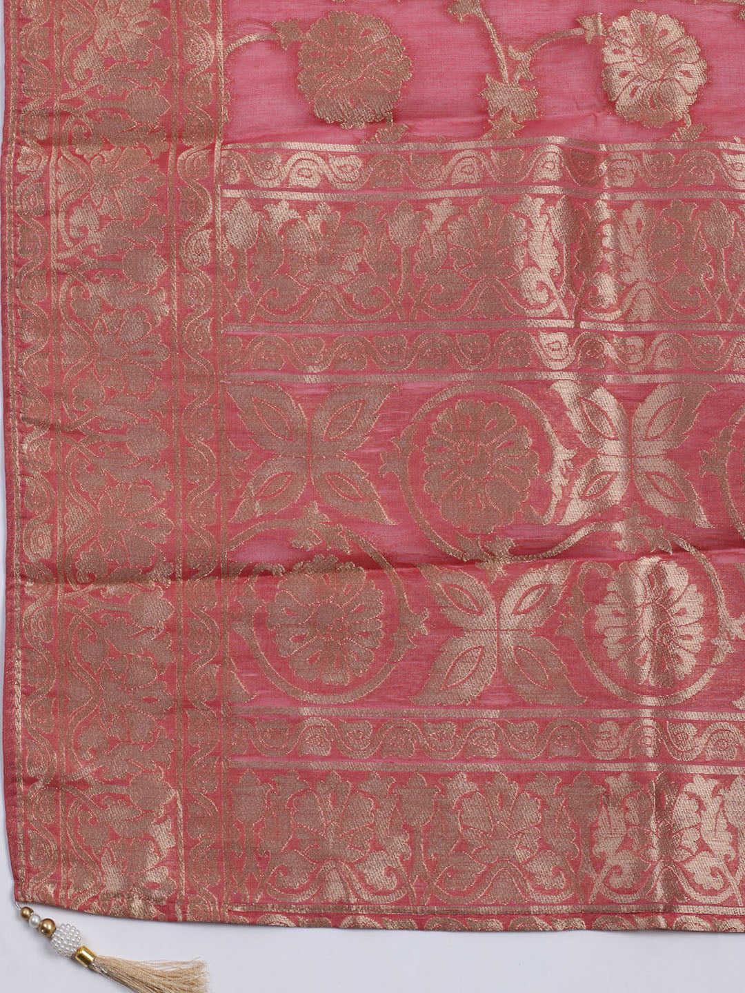 Embroidered Chanderi Unstitched Suit With Dupatta