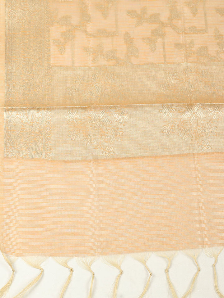 Embroidered Tissue Unstitched Suit With Pant &amp; Dupatta