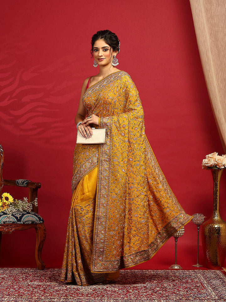 Embroidered Georgette Saree