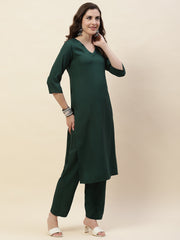 Plain Cotton Kurta With Pants