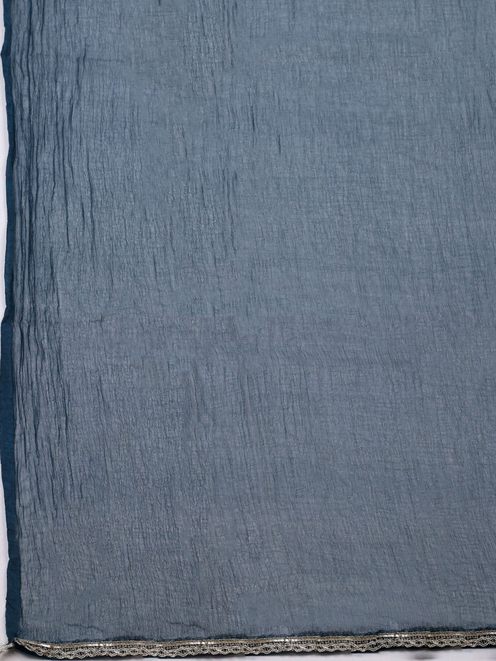 Woven Design Chanderi Unstitched Suit With Pant &amp; Dupatta