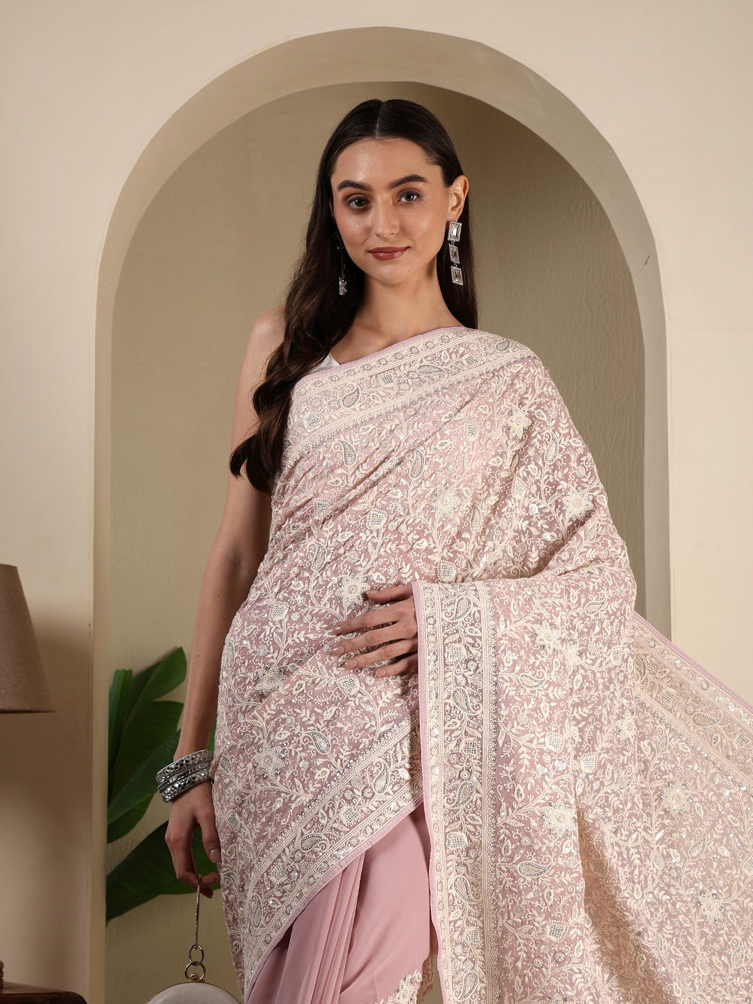 Embroidered Georgette Saree