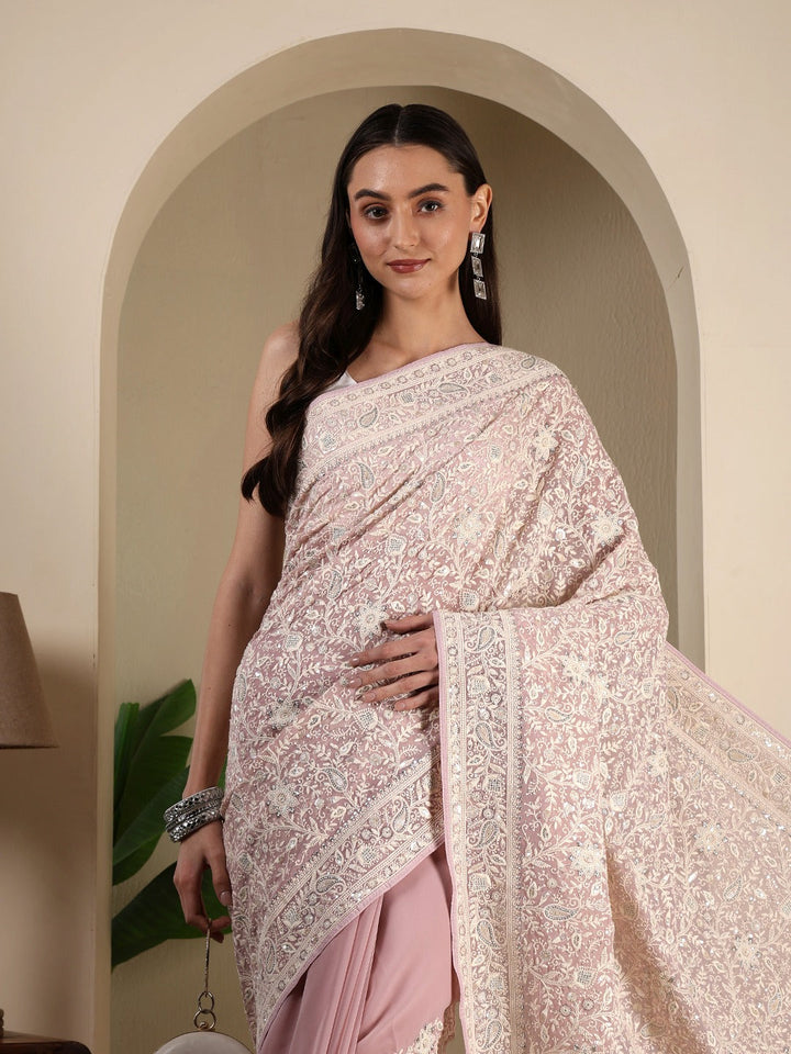 Embroidered Georgette Saree