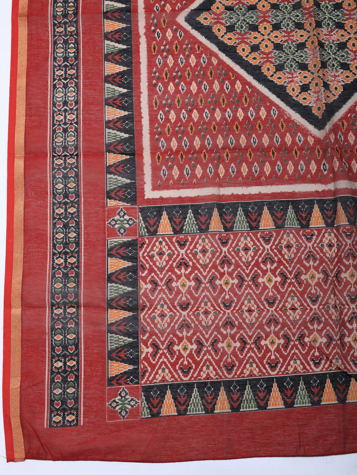 Embroidered Cotton Blend Unstitched Suit With Pant &amp; Dupatta