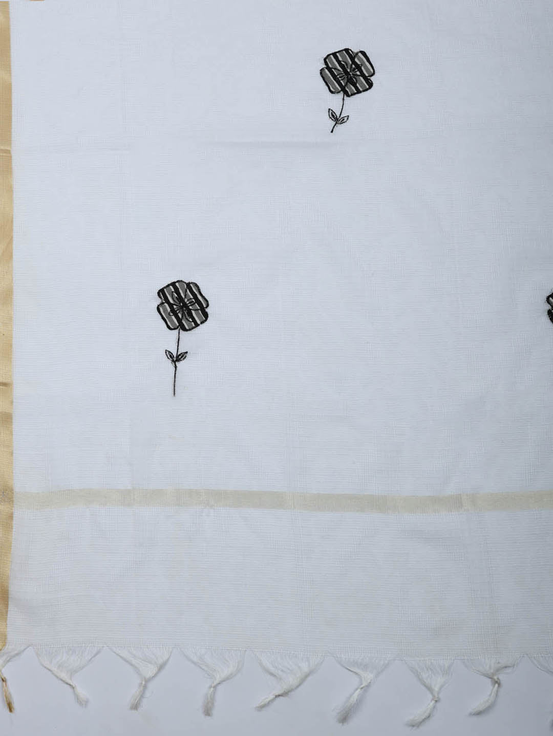 Printed Cotton Blend Unstitched Suit With Pant &amp; Dupatta