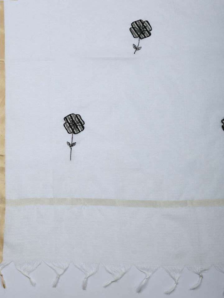 Printed Cotton Blend Unstitched Suit With Pant &amp; Dupatta