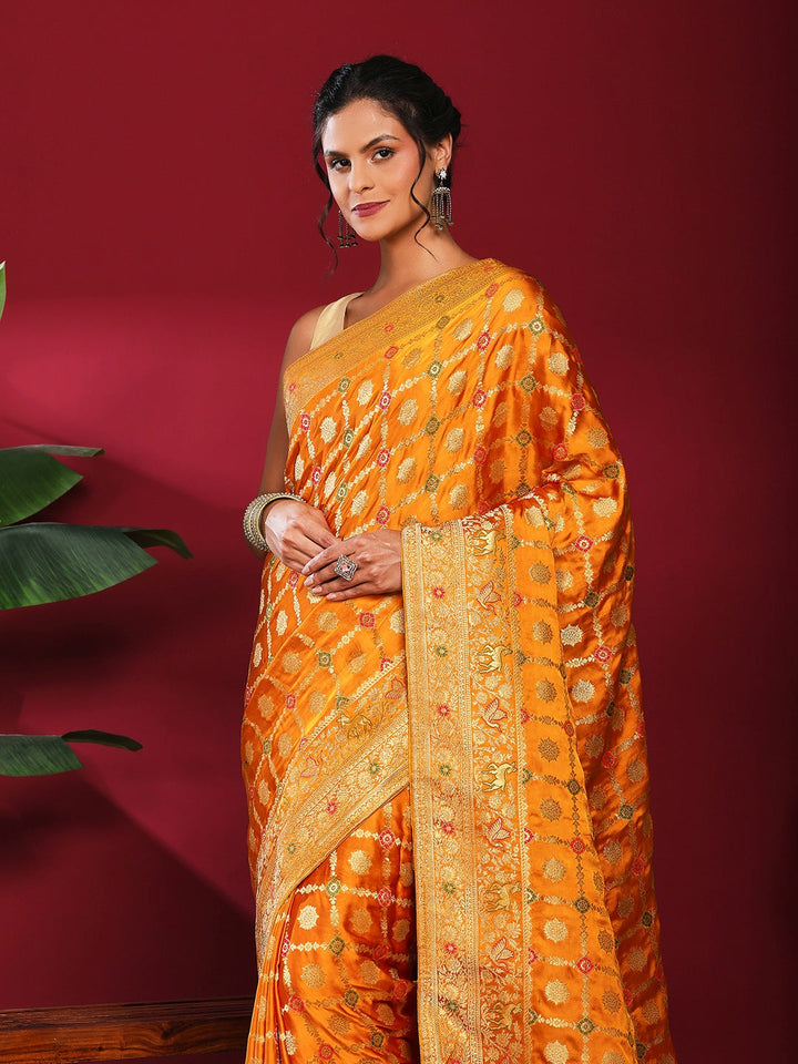 Woven Design Satin Saree