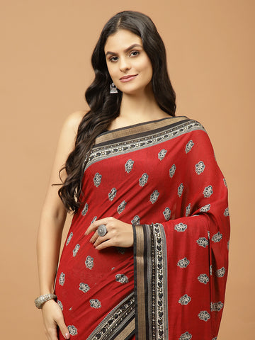 Floral Printed Cotton Saree