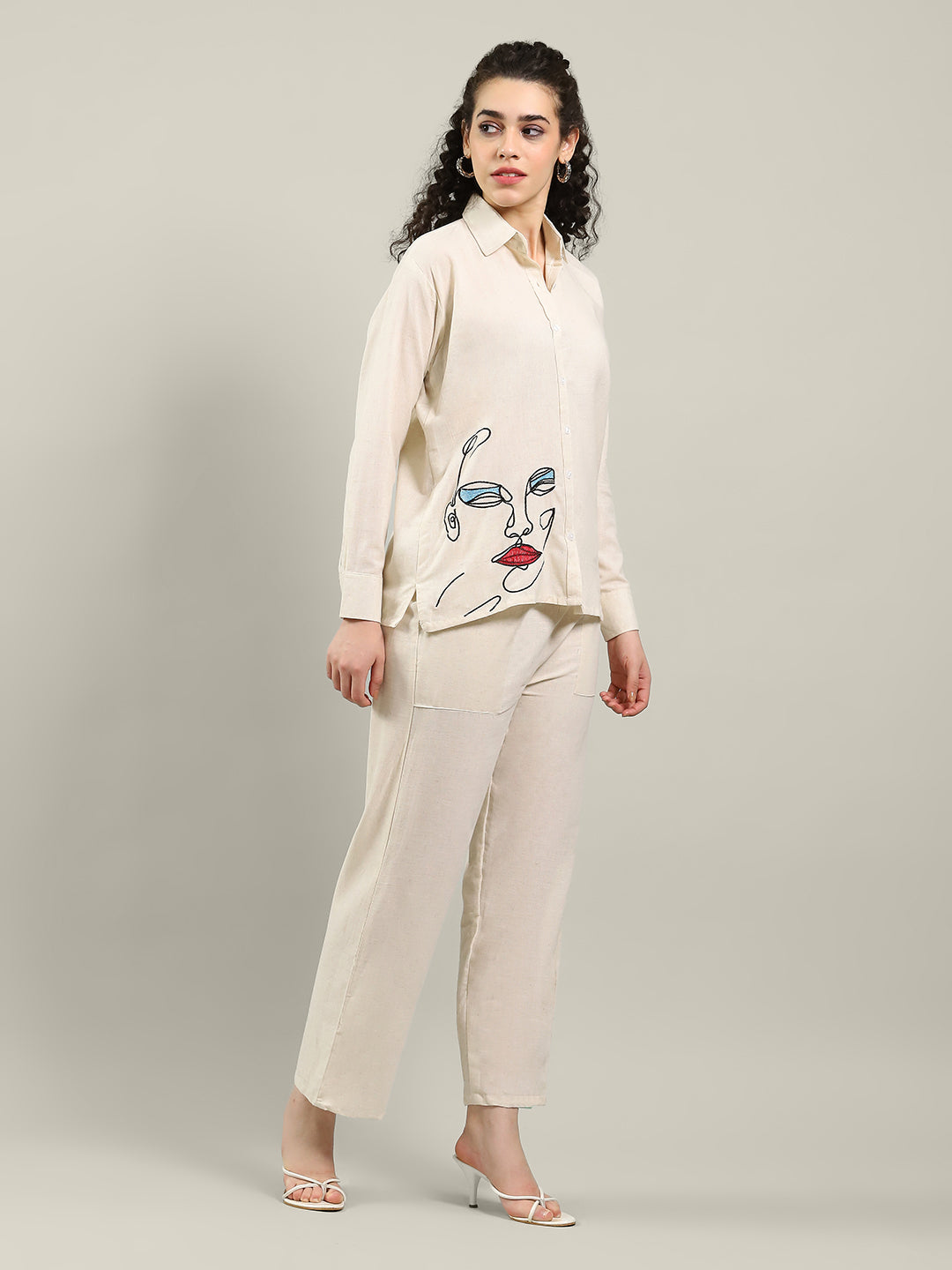 Printed Cotton Blend Kurta With Pants
