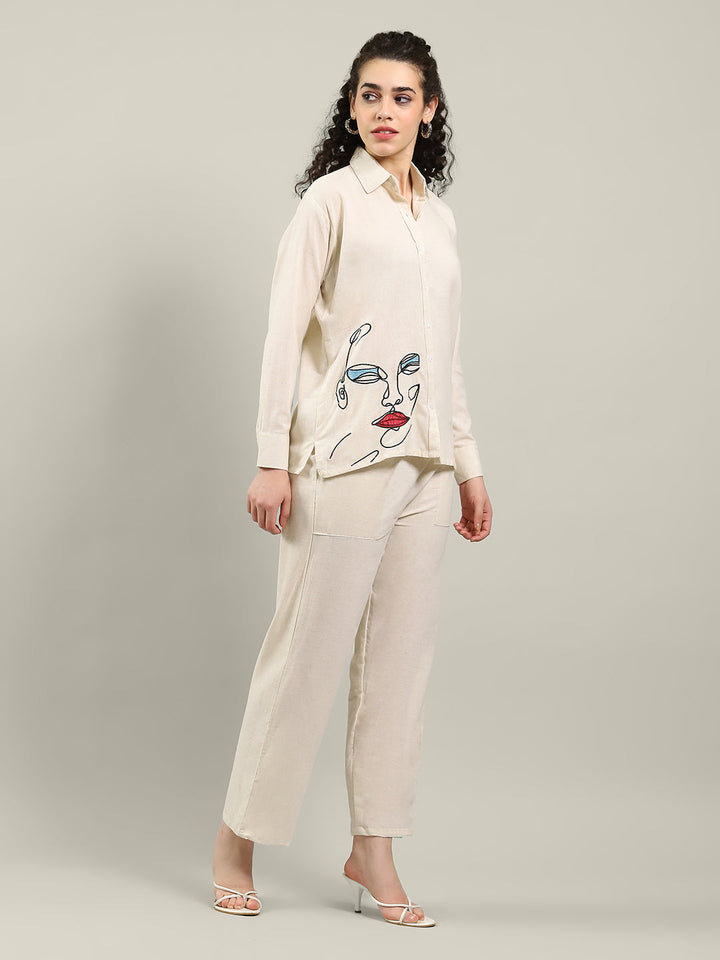 Printed Cotton Blend Kurta With Pants