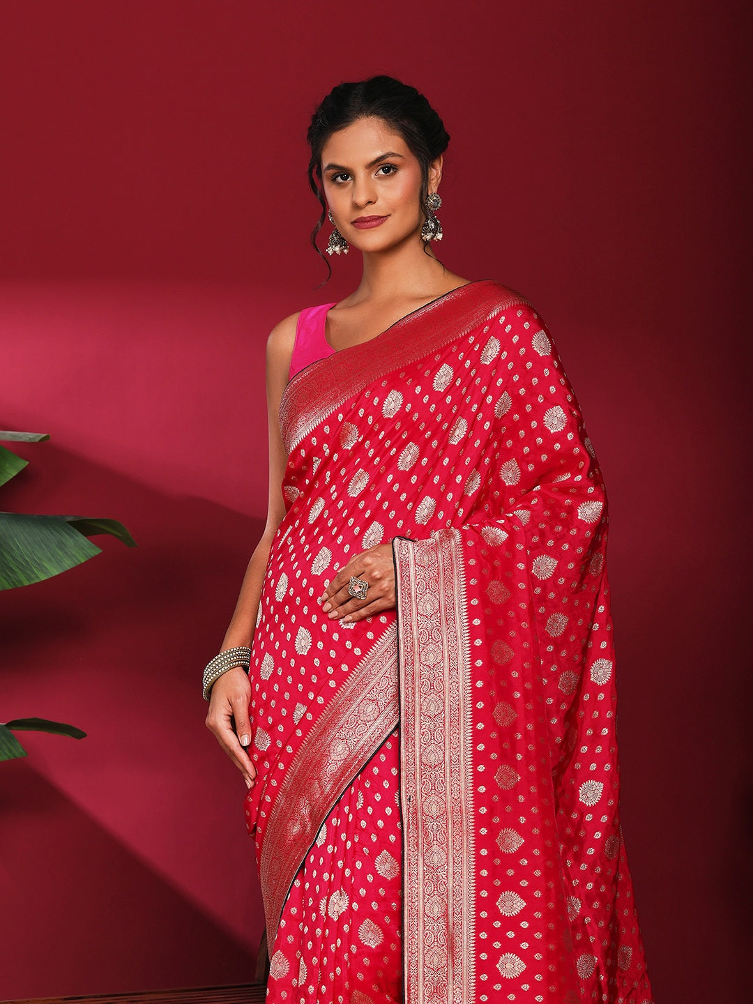 Woven Design Satin Saree