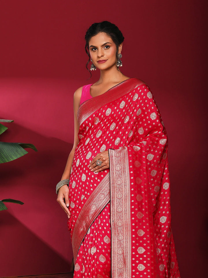 Woven Design Satin Saree