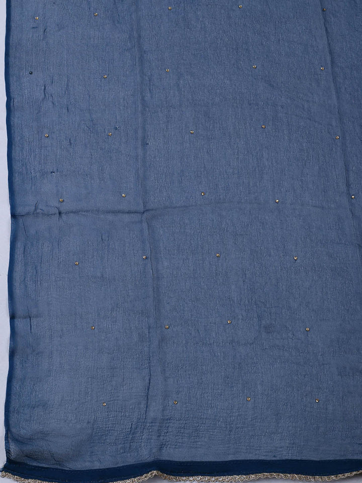 Woven Design Chanderi Unstitched Suit With Pant &amp; Dupatta