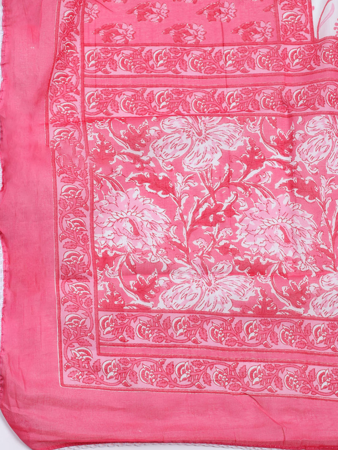 Printed Cotton Blend Unstitched Suit With Dupatta