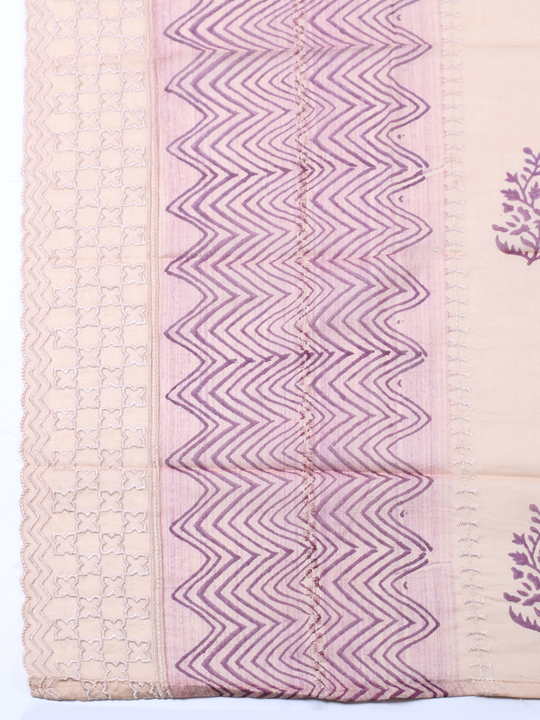 Embroidered Cotton Blend Unstitched Suit With Pant &amp; Dupatta