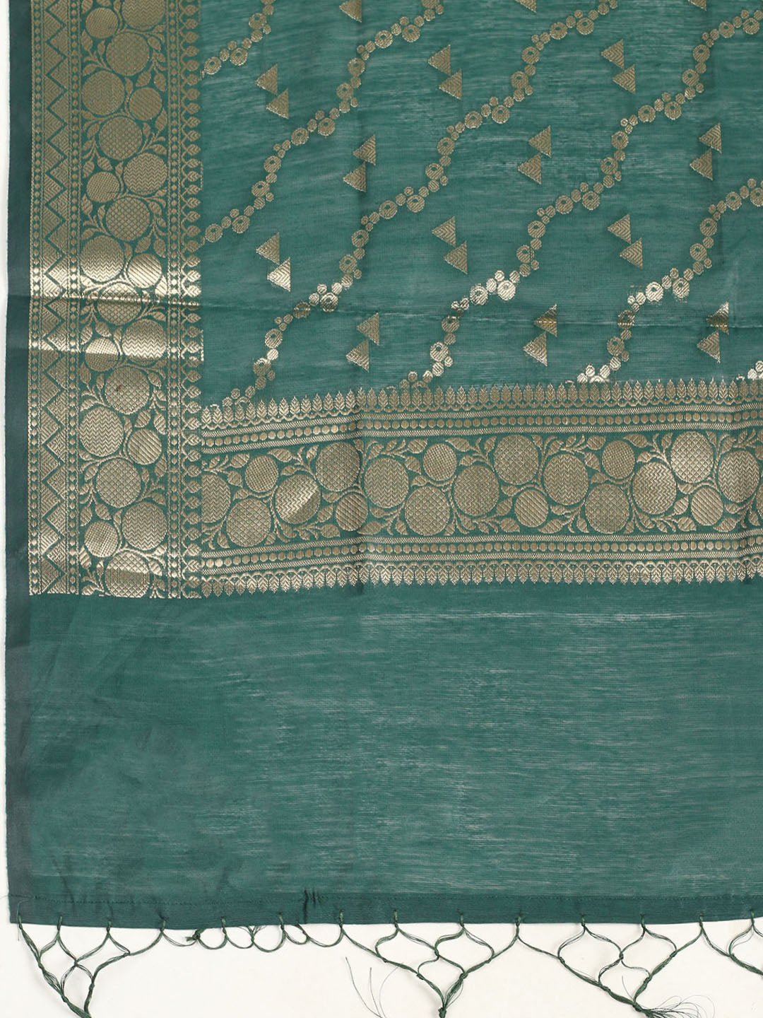 Woven Design Chanderi Unstitched Suit With Pant &amp; Dupatta