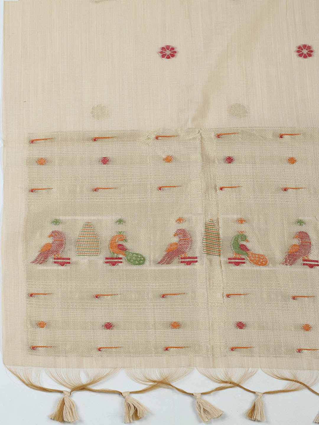 Embroidered Chanderi Unstitched Suit With Pant &amp; Dupatta