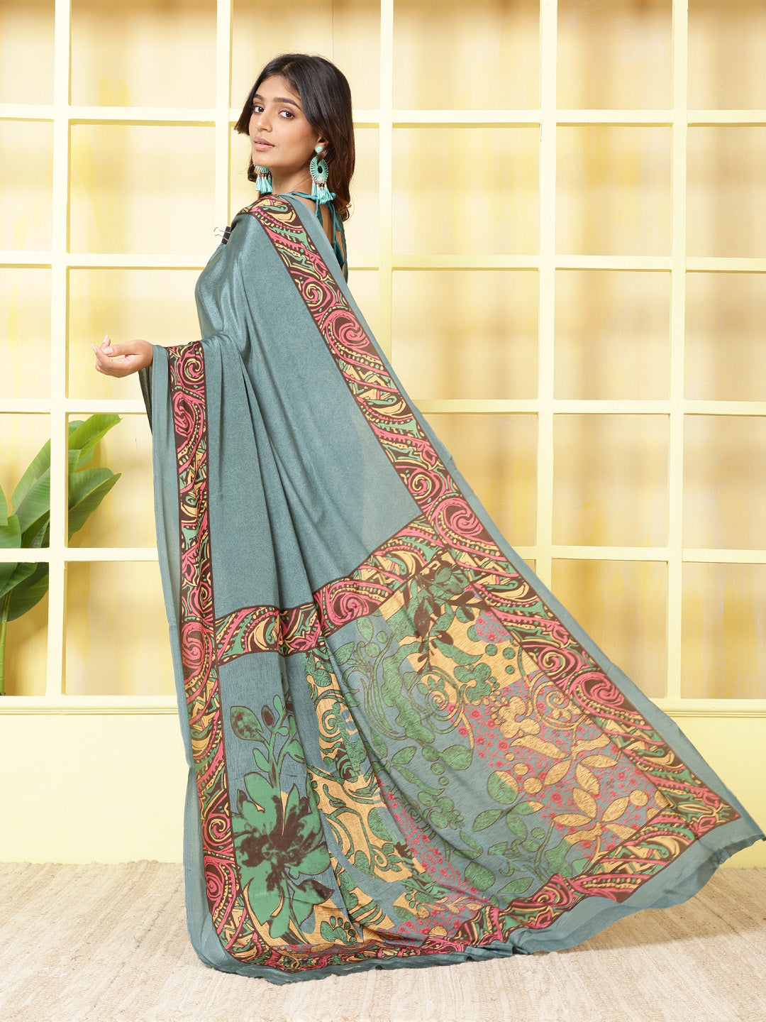 Digital Printed Crepe Saree