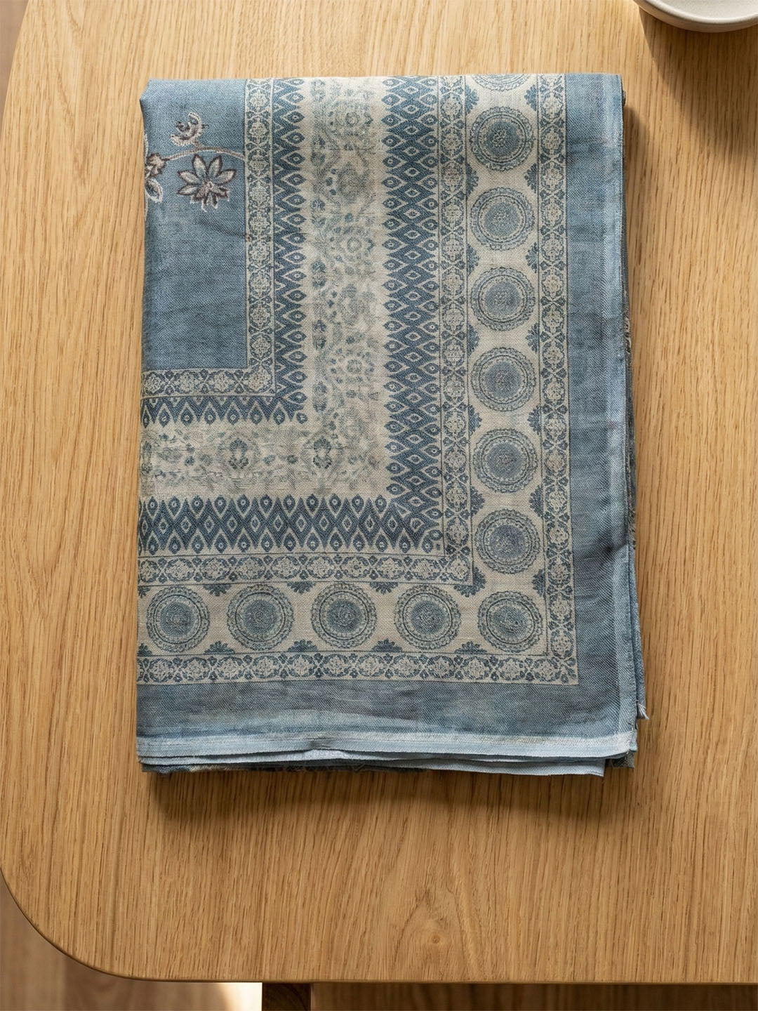 Embroidered Linen Blend Unstitched Suit With Pant &amp; Dupatta