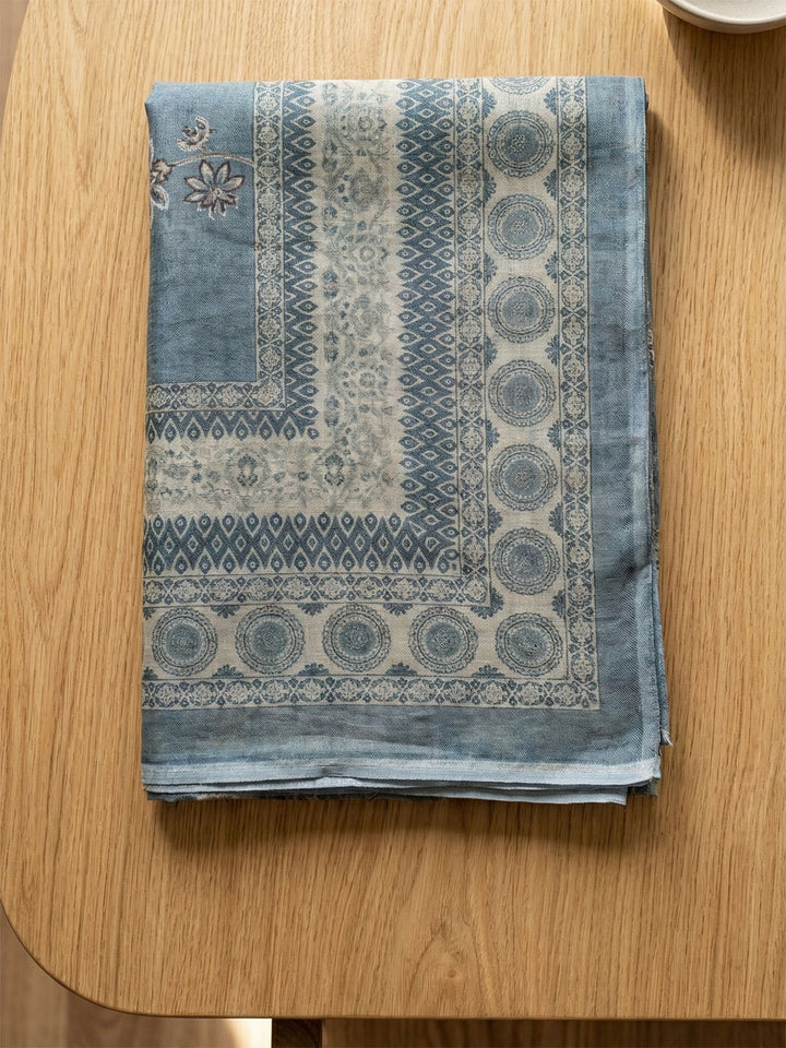Embroidered Linen Blend Unstitched Suit With Pant &amp; Dupatta