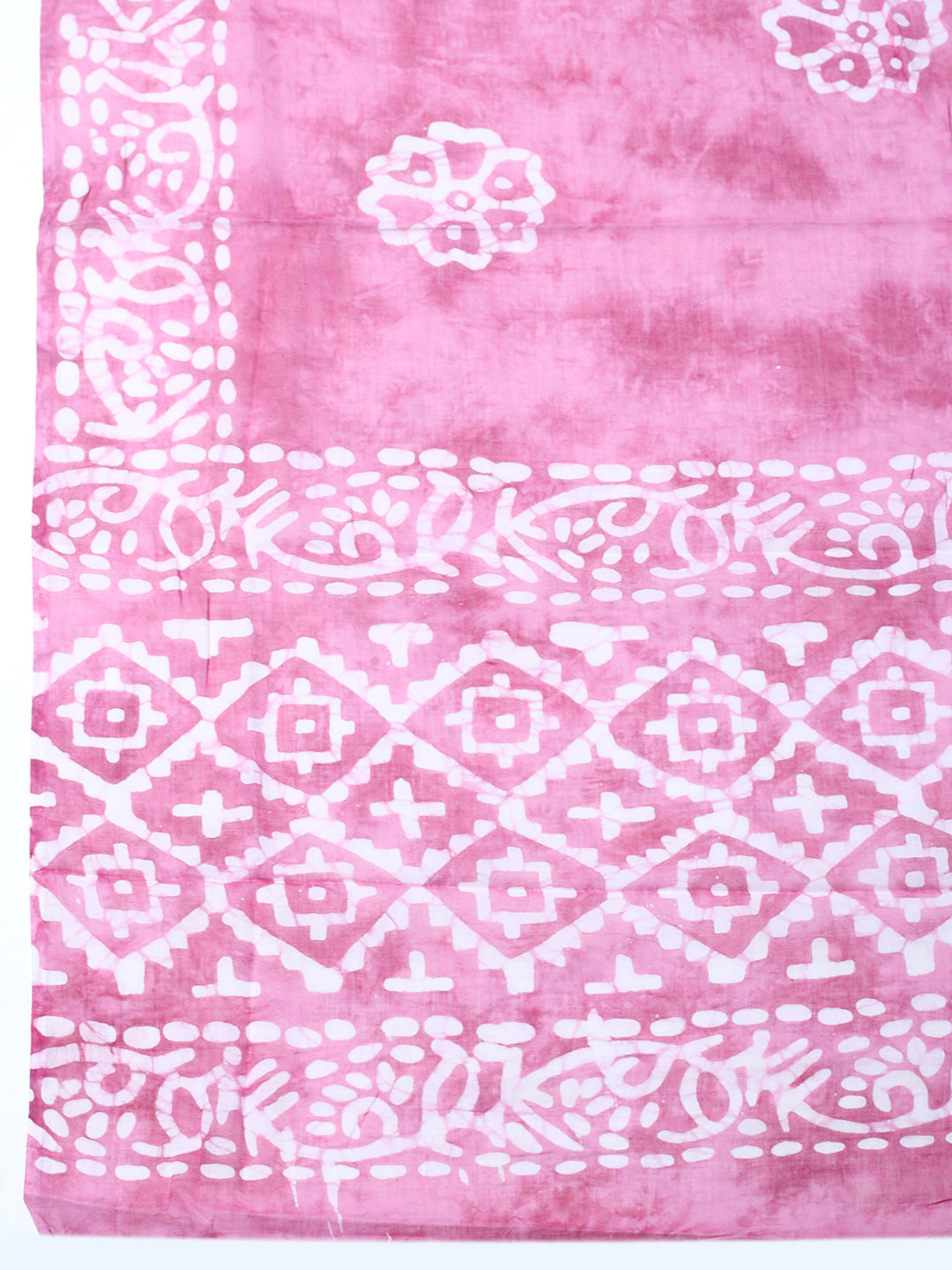 Printed Cotton Blend Unstitched Suit With Pant &amp; Dupatta