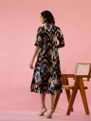 Abstract Print Cotton Dress