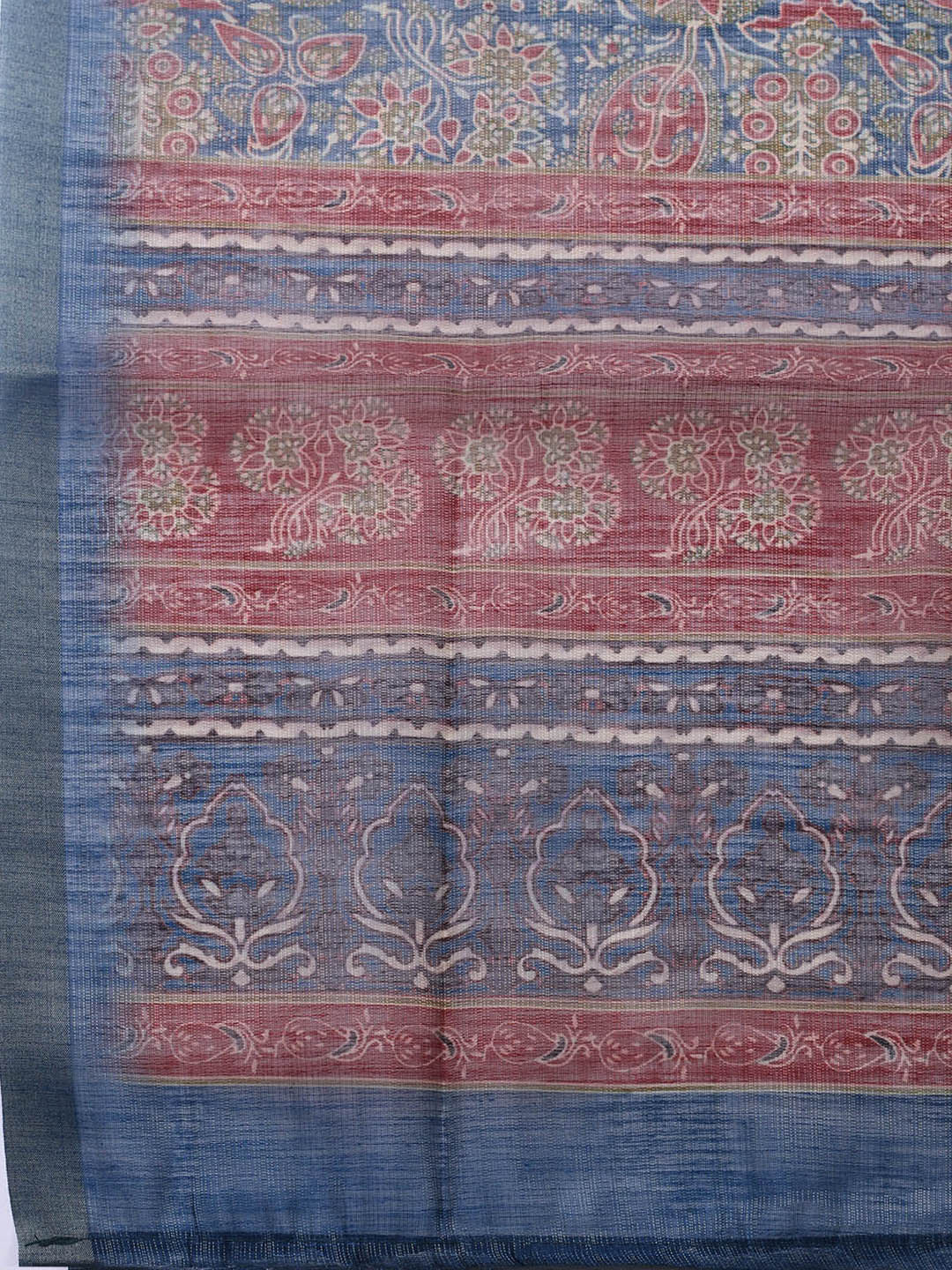Embroidered Chanderi Unstitched Suit With Pant &amp; Dupatta