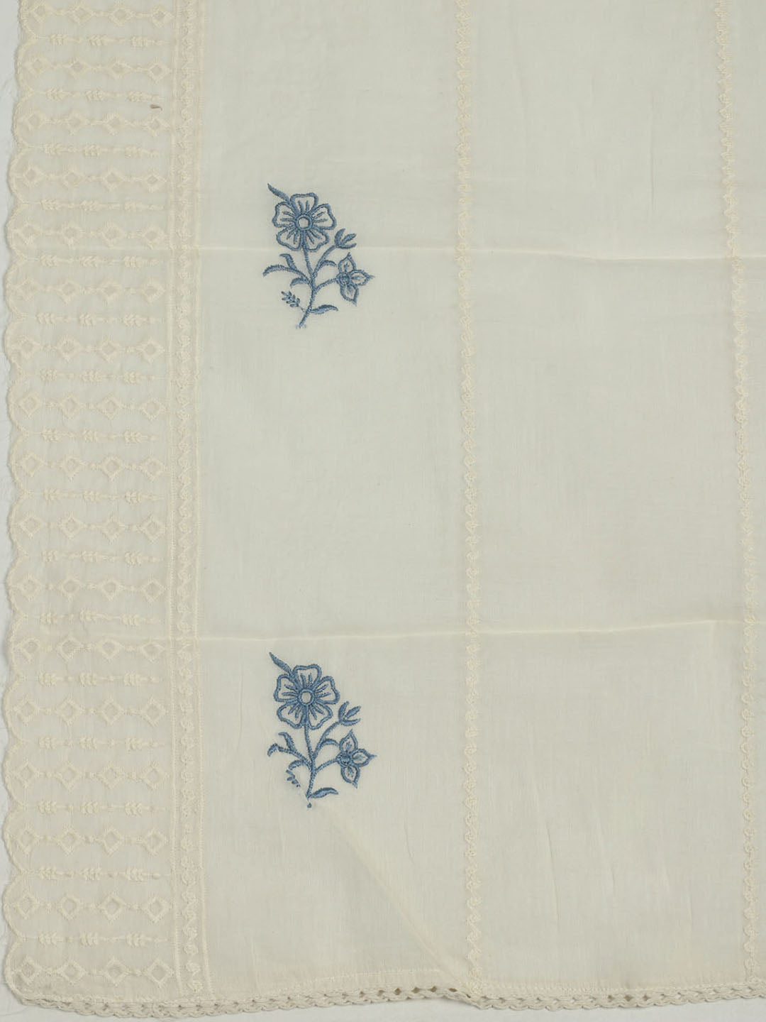 Printed Cotton Unstitched Suit With Pant &amp; Dupatta