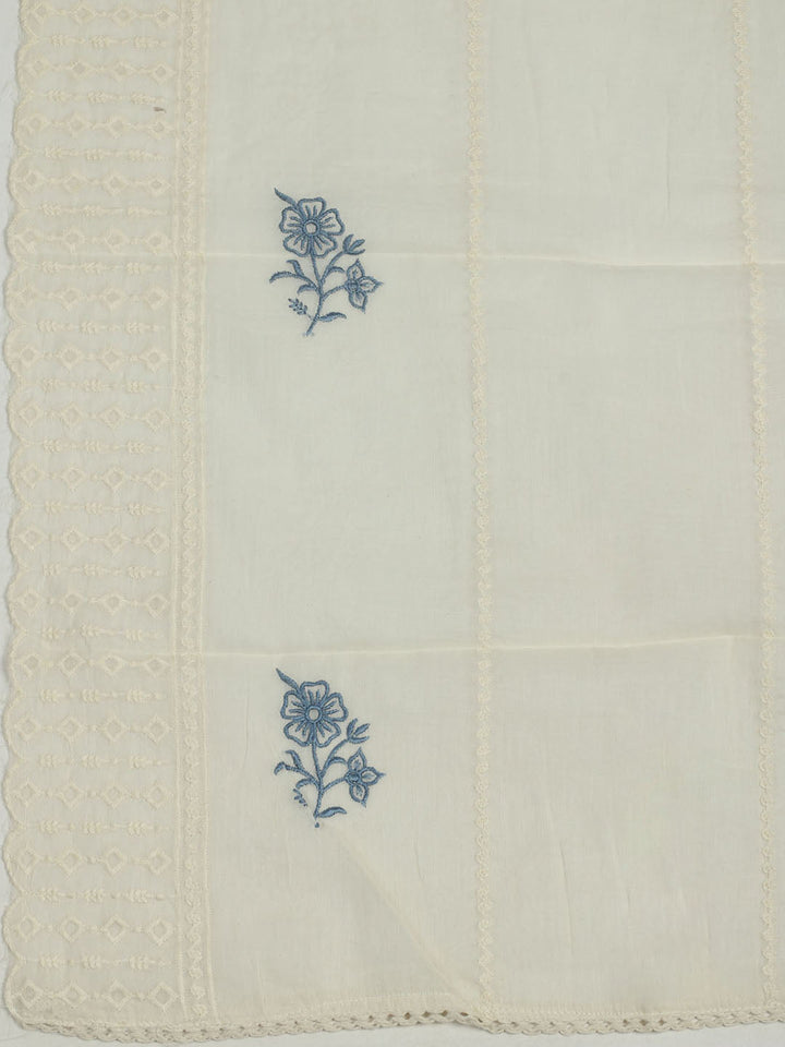 Printed Cotton Unstitched Suit With Pant &amp; Dupatta