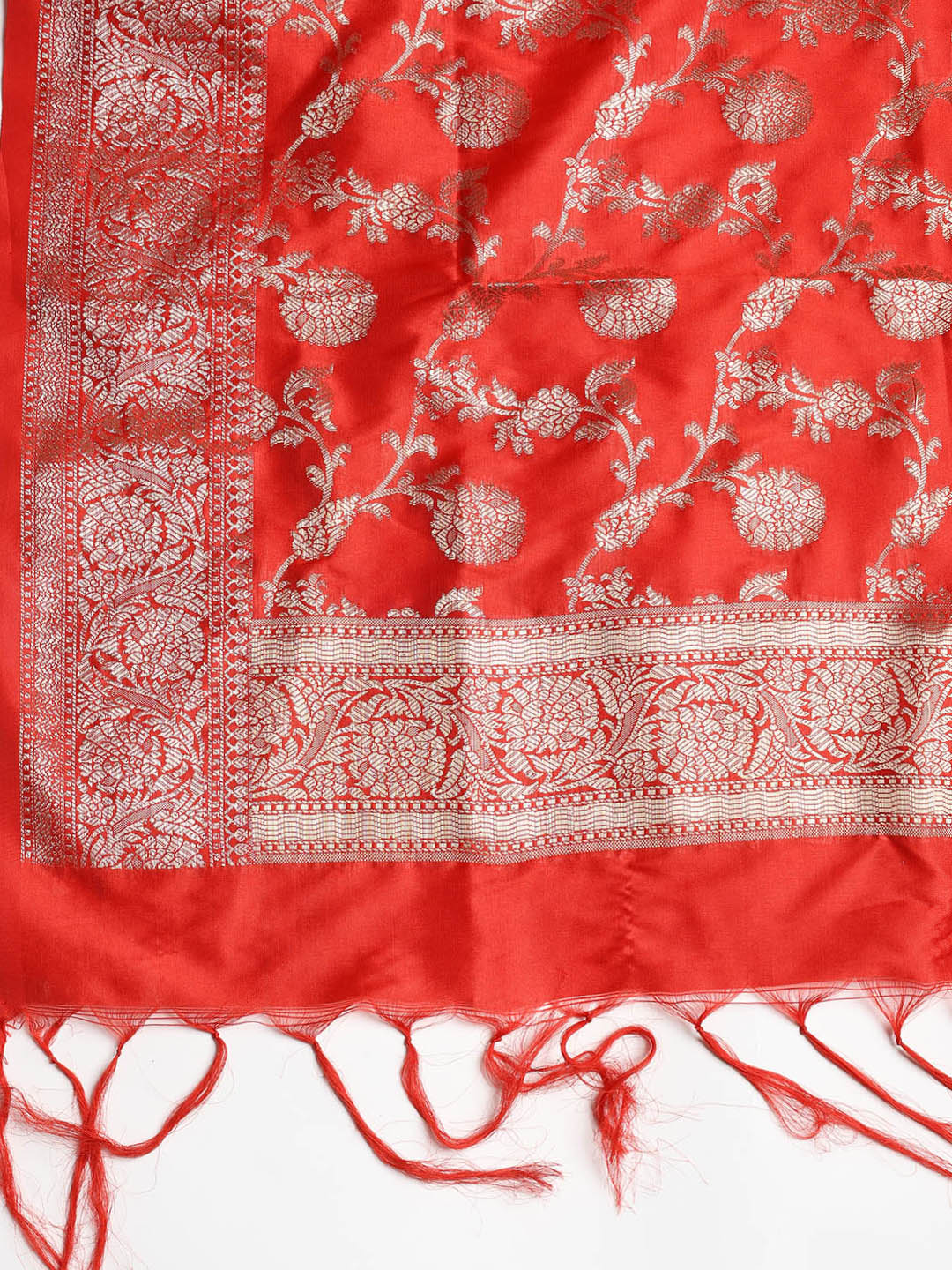 Woven Banarasi Chanderi Unstitched Suit With Dupatta