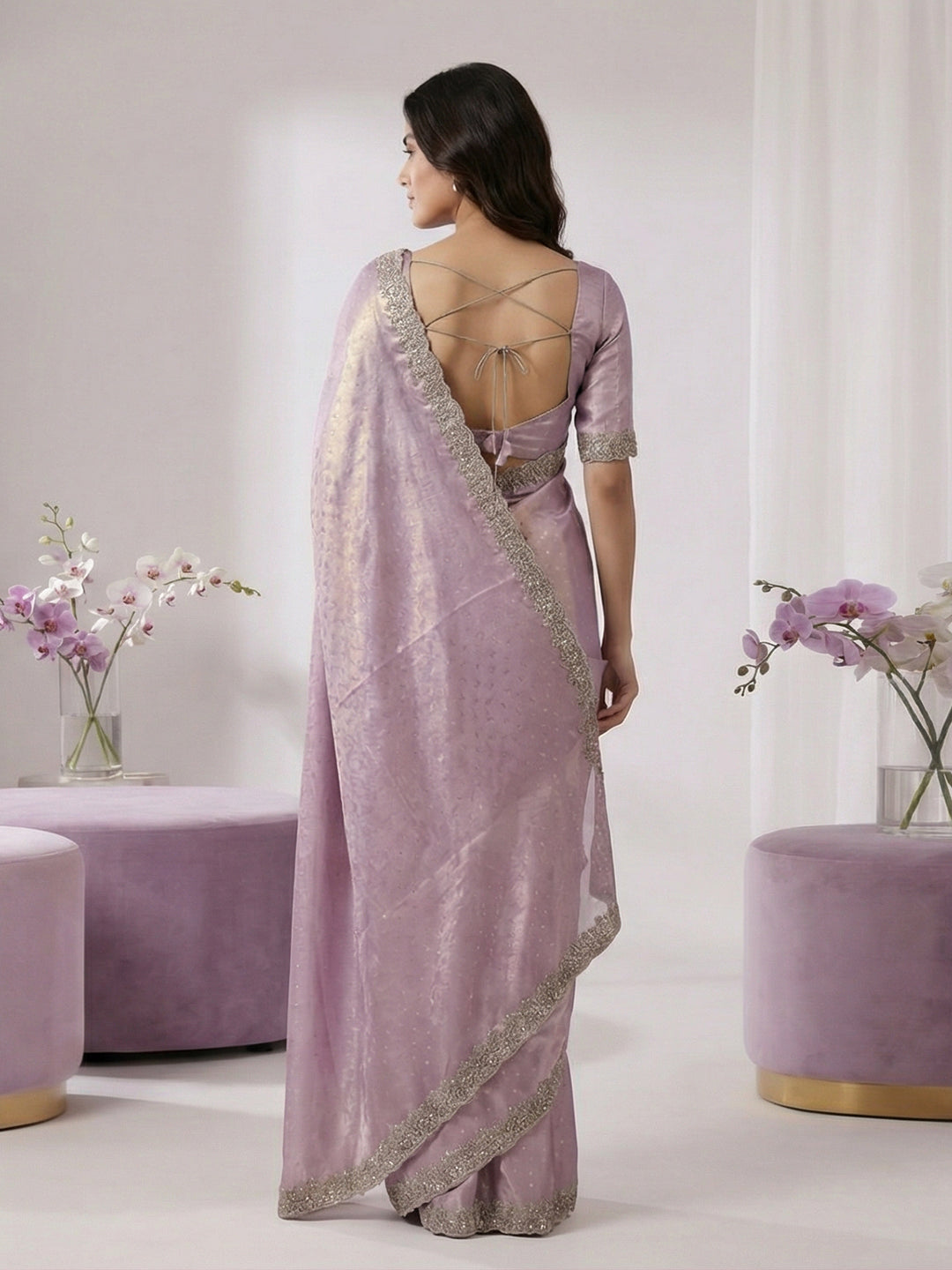 Embroidered Georgette Saree