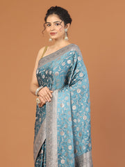 Stone Work Satin Woven Saree