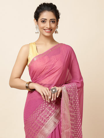 Stone Booti Woven Chiffon Saree