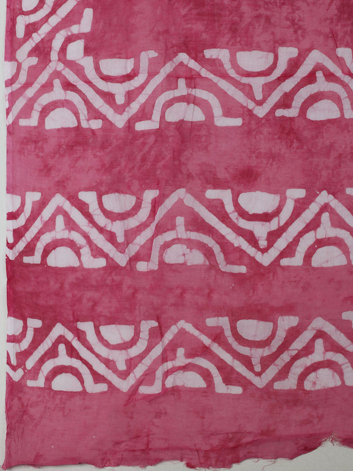 Printed Cotton Unstitched Kurta With Pant &amp; Dupatta