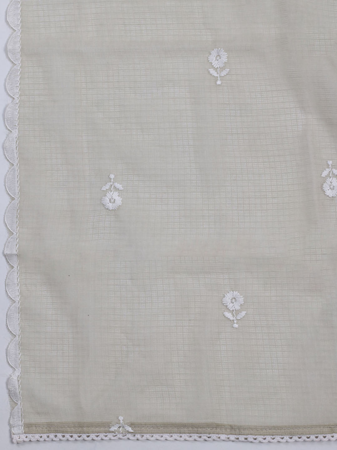 Neck Embroidered Cotton Blend Unstitched Suit With Dupatta