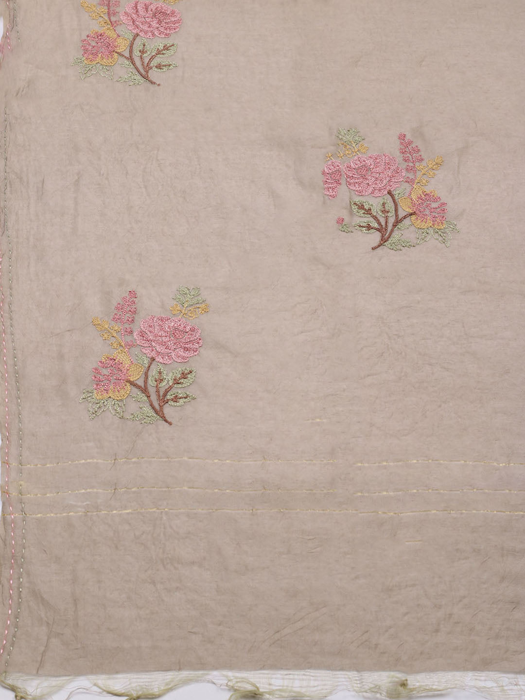 Embroidered Muslin Unstitched Suit With Pant &amp; Dupatta