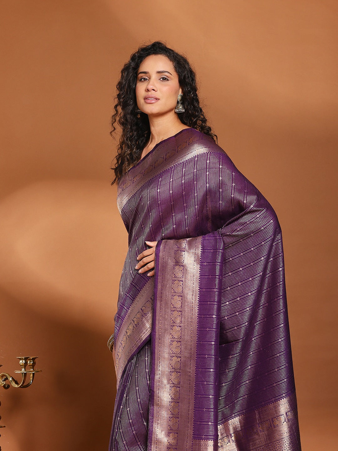 Plain Crepe Saree