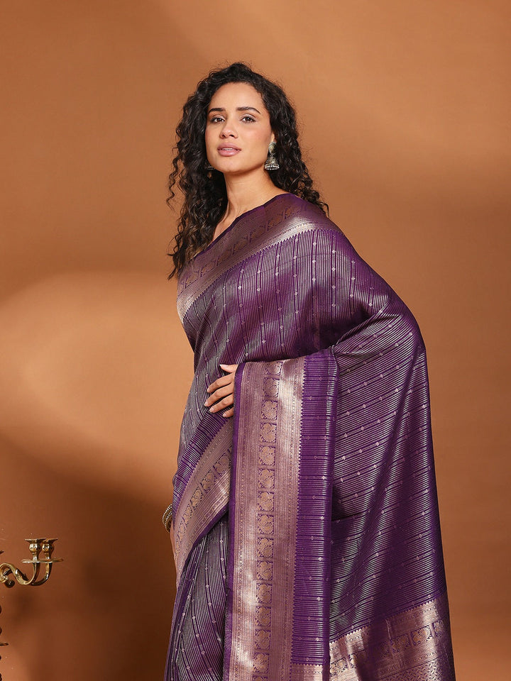 Plain Crepe Saree