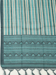 Embroidered Chanderi Unstitched Suit With Pant & Dupatta