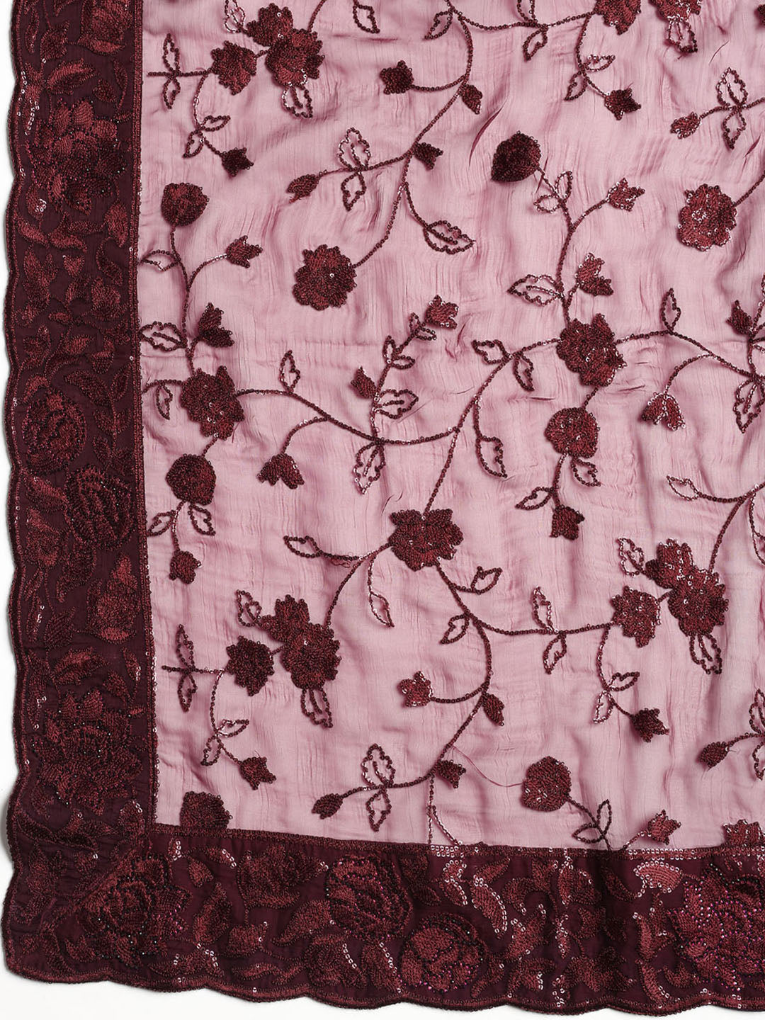 Resham Jaal Chiffon Unstitched Suit With Dupatta