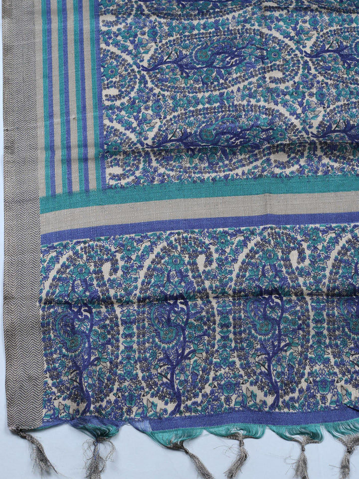 Embroidered Cotton Blend Unstitched Suit With Pant &amp; Dupatta
