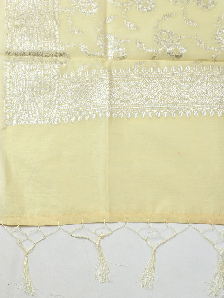 Woven Design Chanderi Unstitched Suit With Pant &amp; Dupatta
