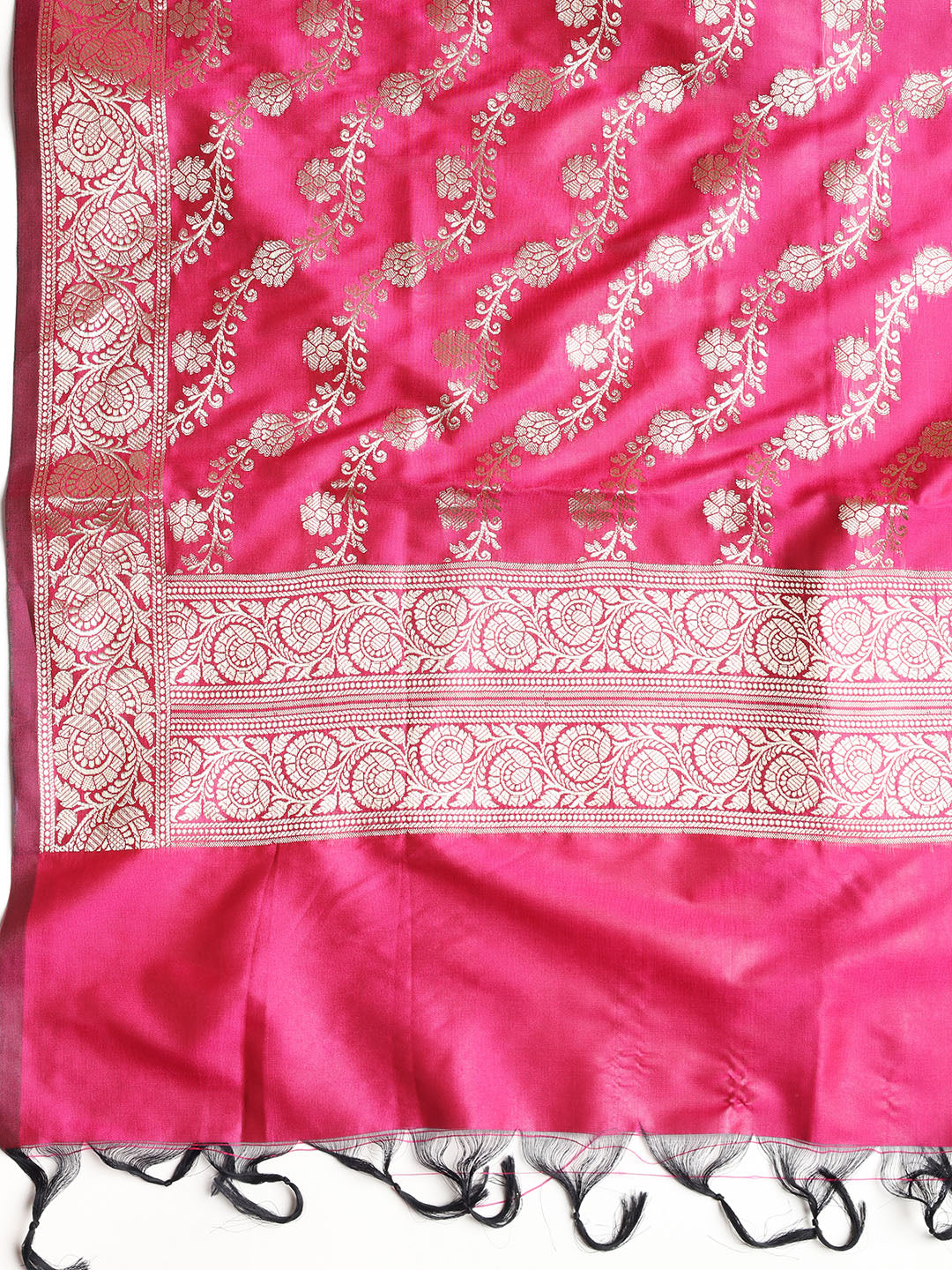 Woven Banarasi Chanderi Unstitched Suit With Dupatta