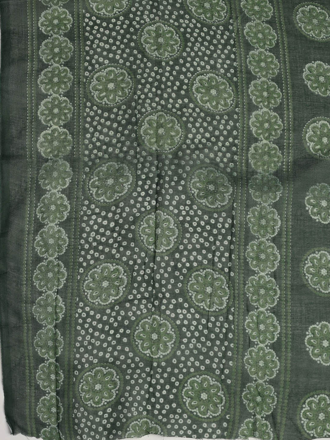 Printed Cotton Blend Unstitched Suit With Dupatta