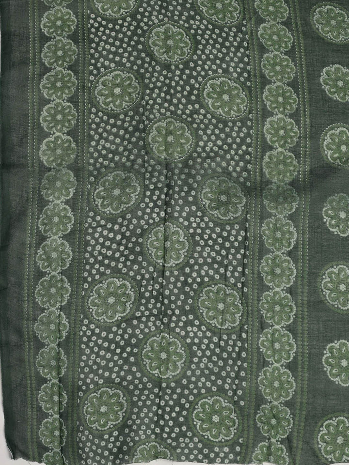Printed Cotton Blend Unstitched Suit With Dupatta