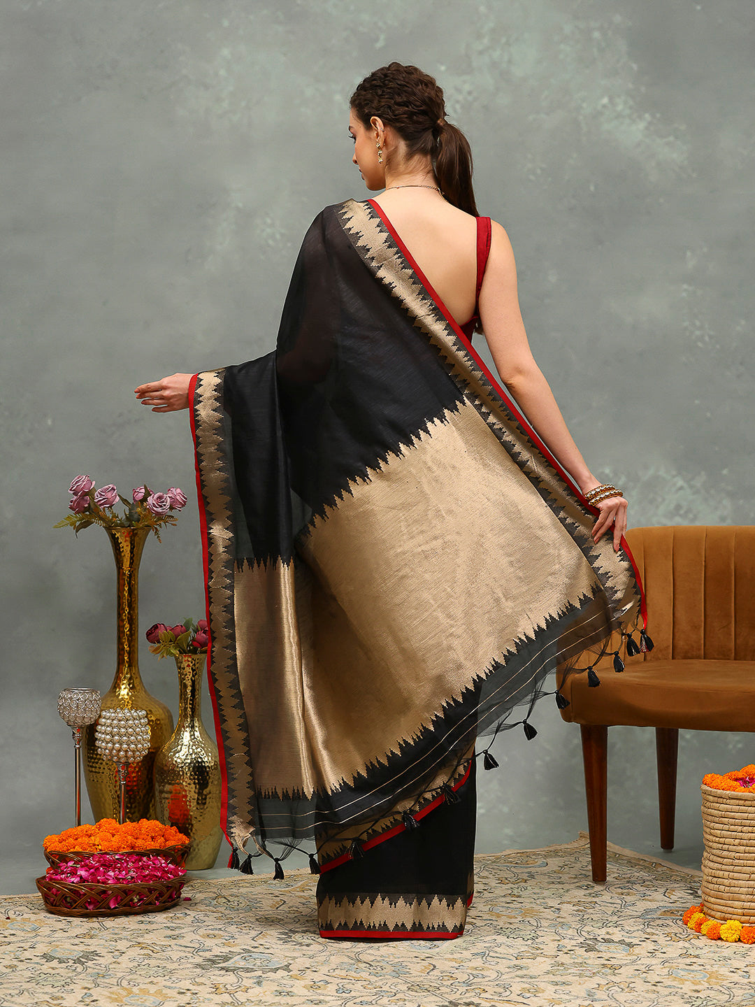 Embroidered Cotton Blend Saree