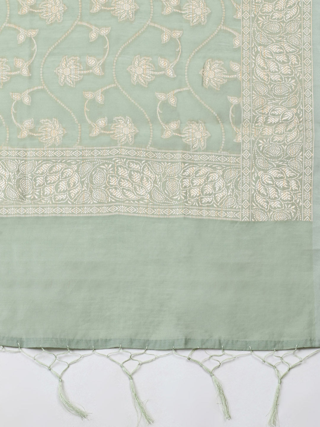 Woven Design Chanderi Unstitched Suit With Pant &amp; Dupatta