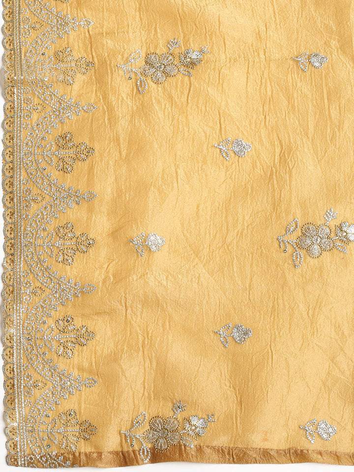 Embroidered Tissue Unstitched Suit With Dupatta